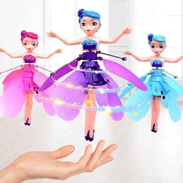 Flying Fairy Doll - Infrared Sensor and Hand Induction Control, Remote Control Helicopter Toy for Kids - Magical Princess Ballet Girl Flying Toy