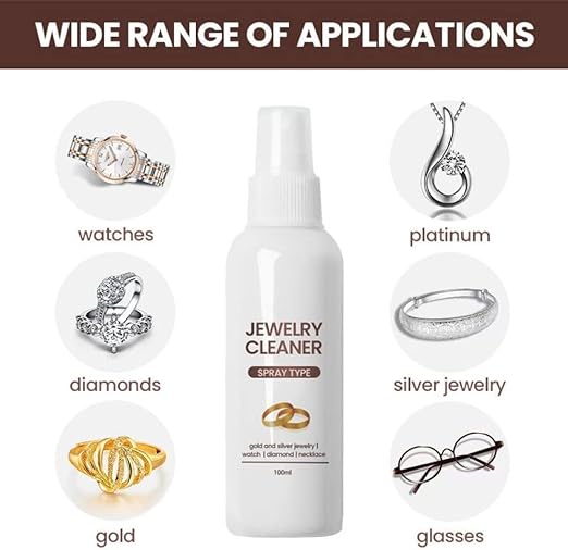 Jewelry Cleaning Spray - Multipurpose Cleaner for Diamond, Silver, Gold, and Fine Jewelry