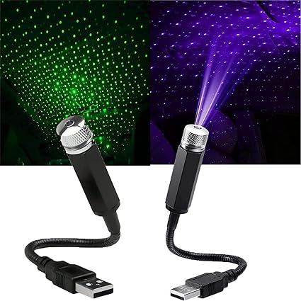 Mini LED Starry Night Projector Lamp - USB-Powered Car Roof & Interior Atmosphere Lights (Galaxy, Disco, and Christmas Decor)