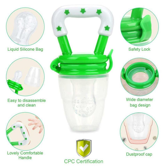 Silicone Baby Food Feeder Pacifier - Nibbler for Fresh Fruits and Weaning, Baby Teeth & Dental Care