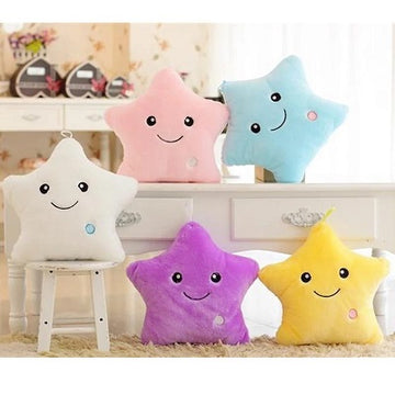 Creative Toy Luminous Relax Body Pillow Soft Stuffed Plush Glowing Colorful Star Shape Cushion Led Light Night Light Toys Gift For Kids Children Girls 7 Colour Changeable bedding bed gift girl present kids toys Cushion ( Without Battery )