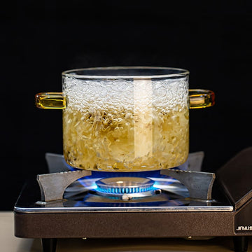Glass Cooking Pot Heat-resistant Soup Pot Transparent Salad Instant Noodle Bowl Kitchen Cookware