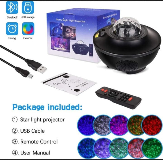 Star Light Projector, Galaxy Light Projector With Ocean Wave, Music Bluetooth Speaker, Remote Control, Adjustable Brightness, Ideal Gift for Friends, Living Room, Decor, Bedroom, Christmas, Birthday Party Decoration