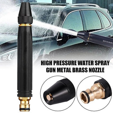 Portable Water Sprayer Nozzle Adjustable Metal High Pressure Car Washing Garden Hose Sprinkler System Car Wash Watering Water Spray Nozzle Copper Core Pressure Booster Nozzle Car Accessories