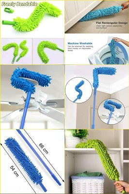 Flexible Micro Fiber Duster With Telescopic Stainless Steel Handle for Fan Cleaning Specially (With MOP Holder Free gift)