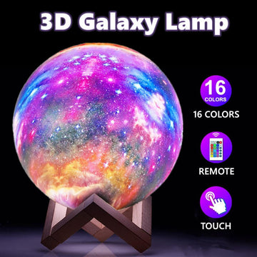 3D Moon Lamp Full Moon Night Light Home Decoration Creative Gift LED Colors with Wooden Stand