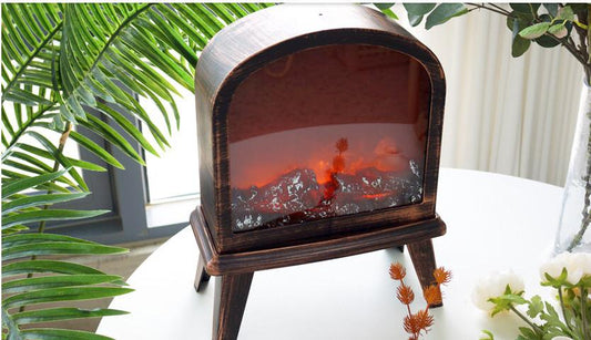 3D Vintage Firepalce Flame Effect Flicker LED Light Lamp Lantern For Home Decor
