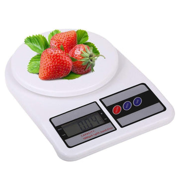 Portable Electronic Kitchen Digital Weighing Scale, Weight Machine Multipurpose (White)