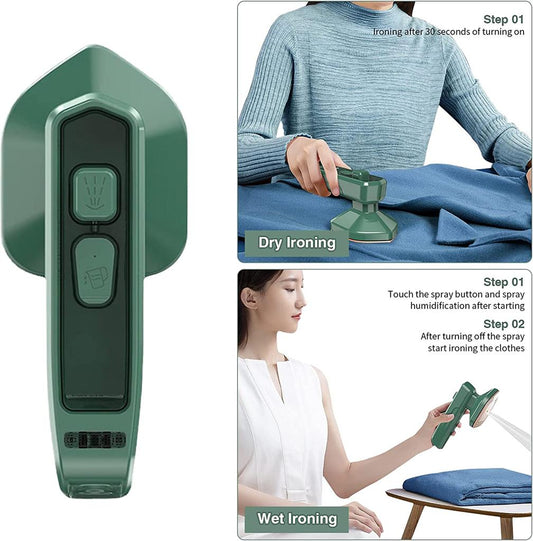 Portable Garment Steamer for Clothes, Lightable Professional Fabric Wrinkle Remover for Home & Travel, No Ironing Board Needed - Mini Handheld Steamer Iron