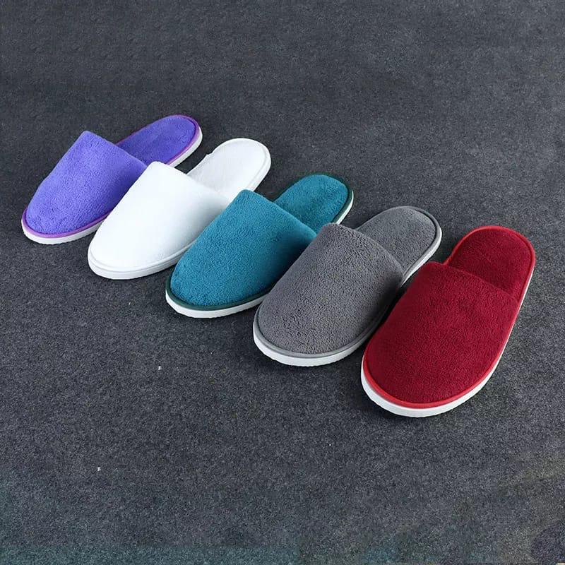 Warm Spa Slippers-Closed Toe Non Slip Disposable Hotel Slippers for Wowens Men-Thick Soft Cotton Reusable House Slippers Fit for Guests,Bathroom,Bedroom,Travel,Home,Indoor