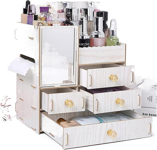 3 Layer Attachable Wooden Cosmetic Organizer For Makeup Jewellery Lipsticks